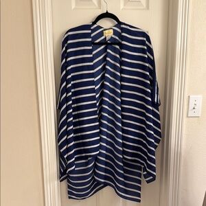 Navy and White Striped Kimono